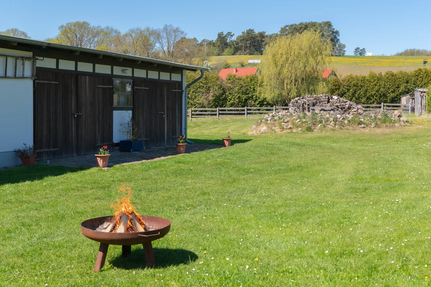 Gartenbereich am Ferienhaus Anna