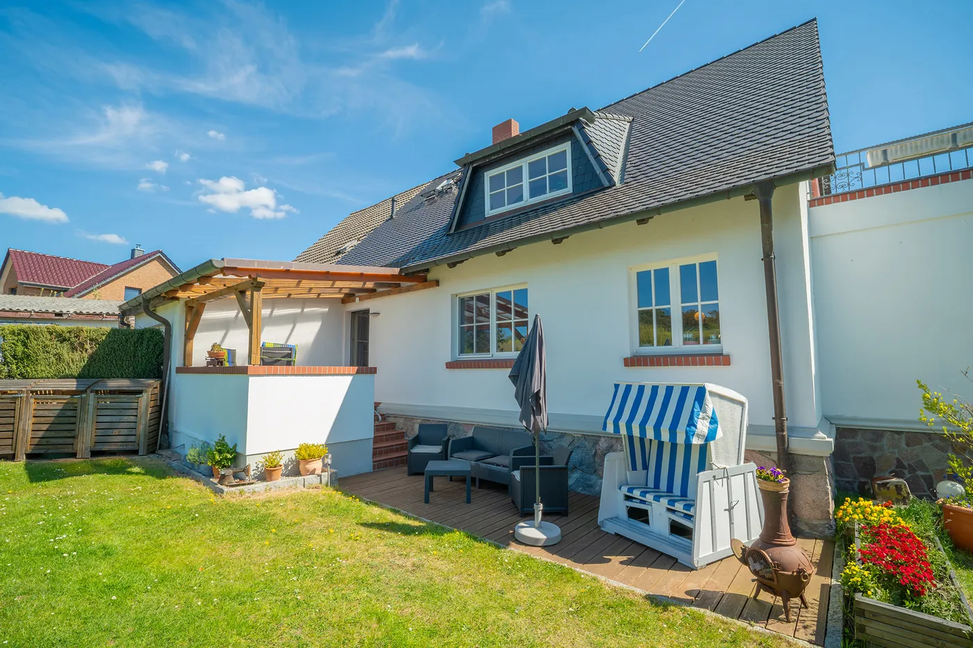 Terrasse am Ferienhaus Anna